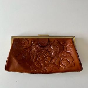 Patricia Nash Leather Tooled Floral Clutch